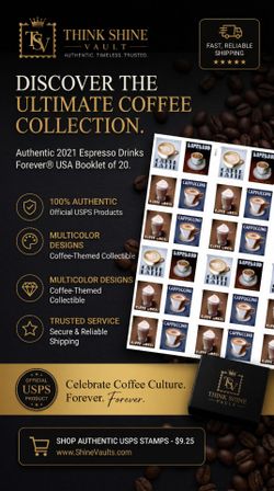 USPS Espresso Drinks Forever Stamps – Sheet of 20