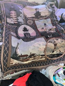 Lighthouses of the American Coast Tapestry Blanket Throw. By Crown Crafts.