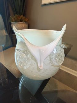 Owl Vase - Murano Glass Style.