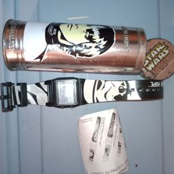 Vintage Star Wars ,New Hope Watch In Metal Tin