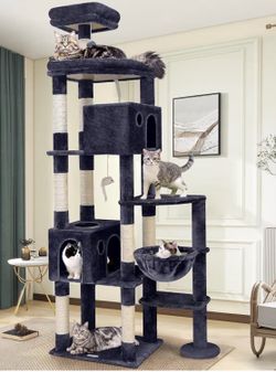Globlazer Giant Cat Tree, 83 inch Cat Tree for Indoor Cats Large Adult, XXL Cat Tower with 9 Scratching Posts for 20lb+ Heavy Duty Large Adult Cats, F