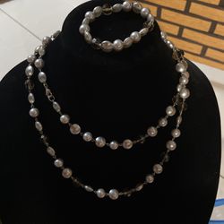 Silver  Necklace. and Bracelet $ 10.99