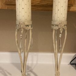 2 Candle Holders With Candles