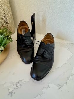Men’s Shoes Alfani Black Leather Oxford Dress Shoes. Made in Italy Size 11.5