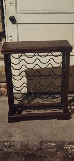 Wood and Iron Wine Rack
