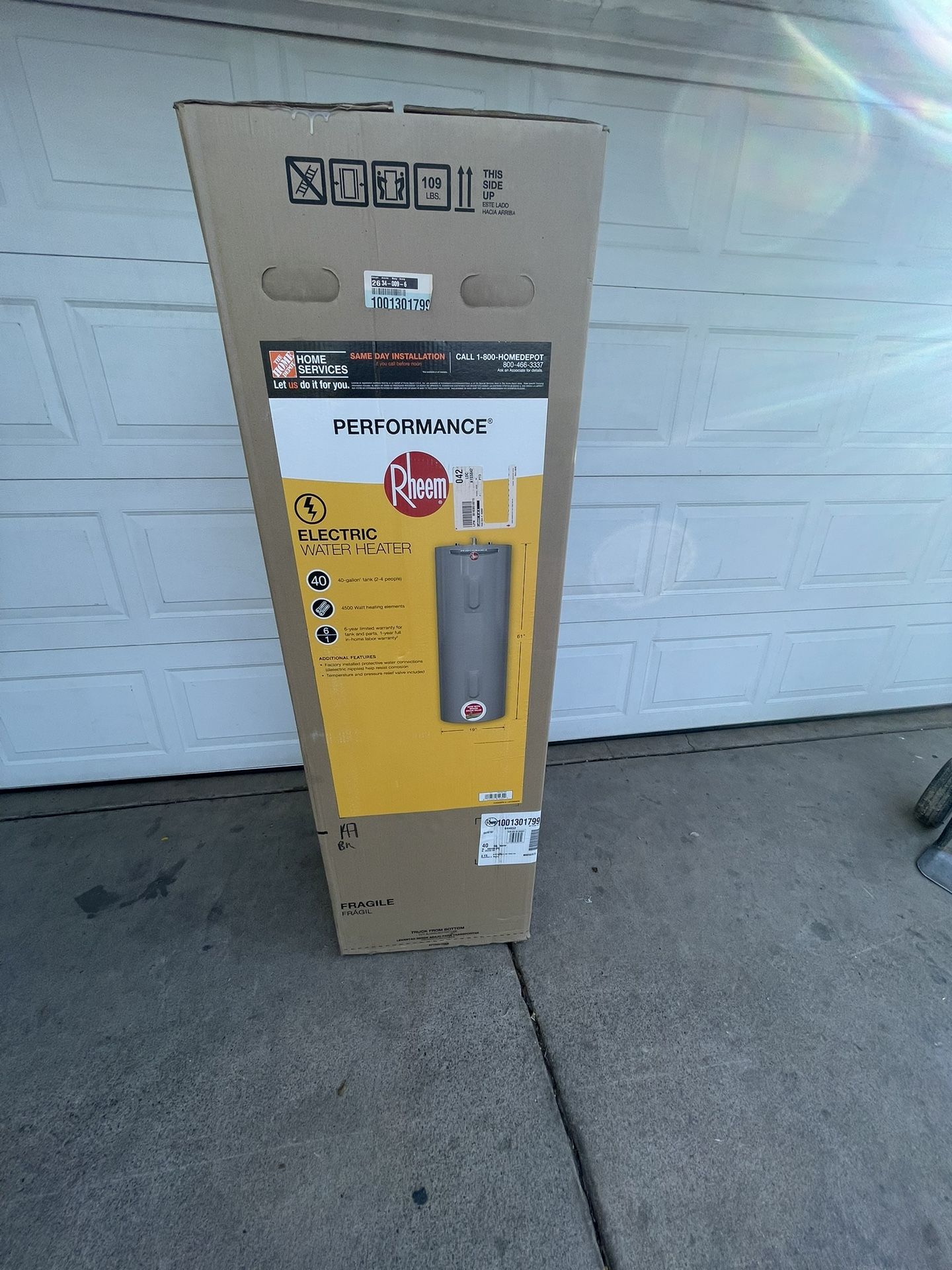 Water Heater 40 Gallon Electric With Installation 