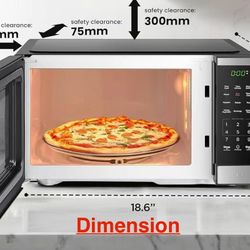 🥨BLACK+DECKER Countertop Microwave Oven 0.9 Cu Ft, 6 Auto Menus, Child Lock, Memory Function, 10 Power Levels, Easy One-Touch Start, Digital Panel