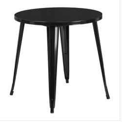 Flash Furniture CH-51090-29-BK-GG 30" Black Metal Indoor / Outdoor Round Cafe Table
