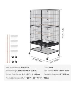 52 Inch Bird Cage Wrought Iron