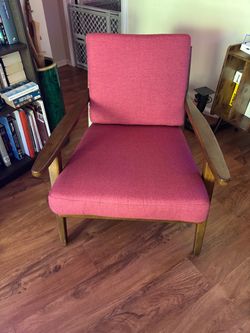 Mid-Century Modern Wood Frame Accent Chair