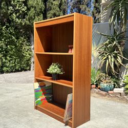 Danish Modern Mid Century Teak Bookcase Book Case Shelf Record Cabinet