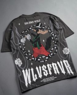 Darc Sport x Disney Big Bad Wolf Forever Premium Tee in Wolf Gray, size XL.