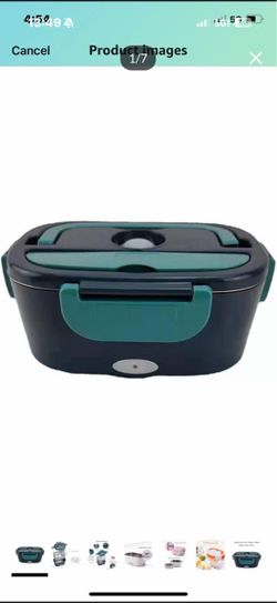 Electric Lunch Box Food Heater,304 Stainless Steel Container 1.5l,Potable Self Heating Lunch Box for Adults,Work,Home,12v 24v 110v
