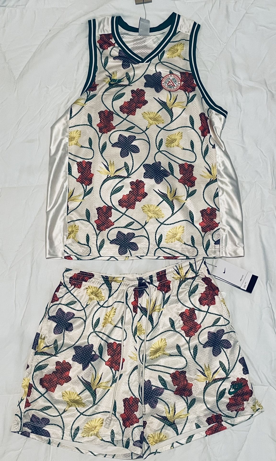 Nike Giannis Antetokounmpo Greek Greece Floral Jersey Shorts Men XL Set