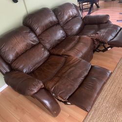 Leather Recliner Sofa 