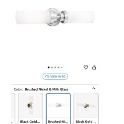 Emak Modern Brushed Nickel Bathroom Light Fixtures, 2-Light Vanity Lights for Mirror, 22 Inch Indoor Wall Sconces with Milk Glass Shade for Bathroom, 