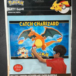 2014 Pokemon Catch Charizard Kids Party Game Pin the Tail on The Donkey NEW