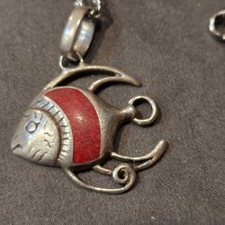 sterling silver coral fish