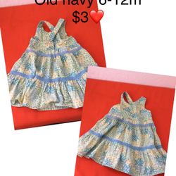 Dress Great Condition For Girls Size 6-12 Months ❤️❤️❤️firm Price B