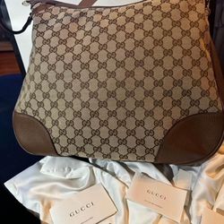 Gucci Hobo Beige and Brown Women's Shoulder Bag