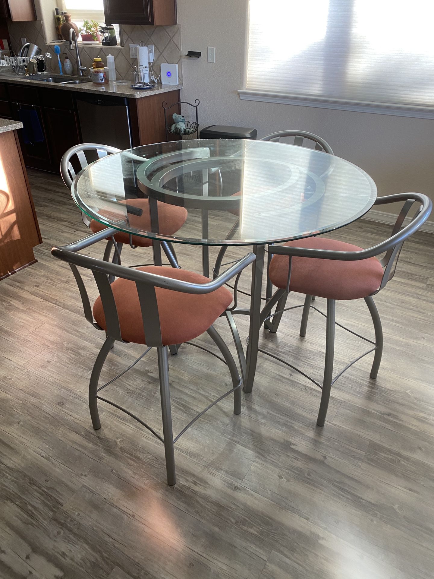 Breakfast Nook Counter Height Table With 4 Chairs