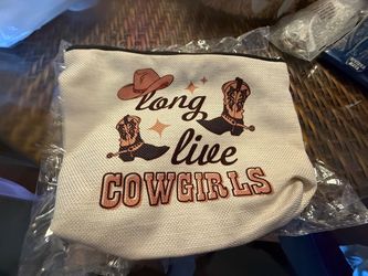 Long Live Cowgirls Canvas Zipper Pouch