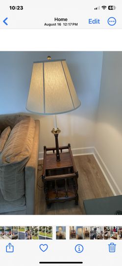 Vintage Table/Floor Lamp With Built-In Magazine Rack
