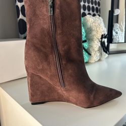 Schutz Asya Brown Suede Booties