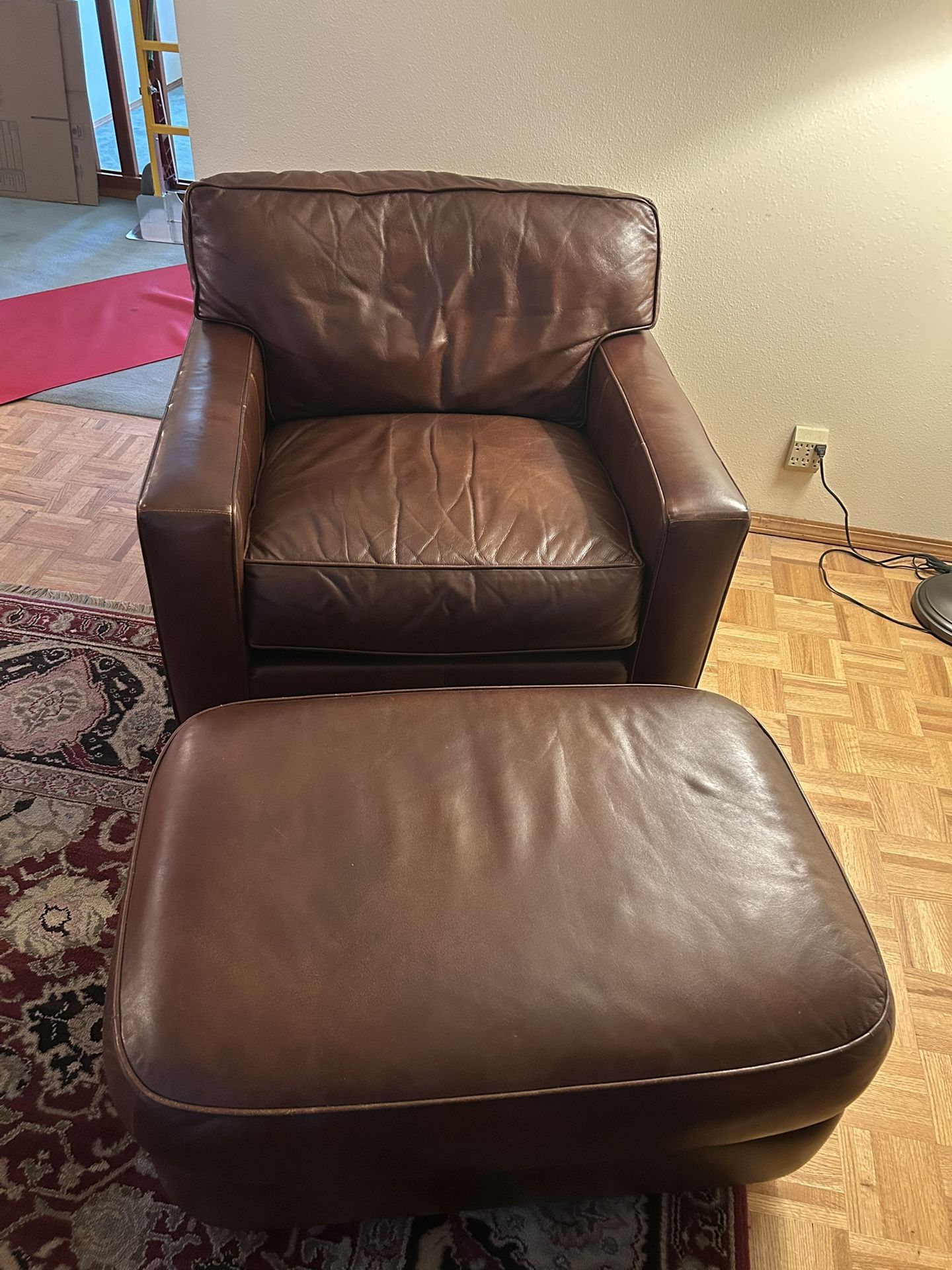 Leather Chair And Ottoman