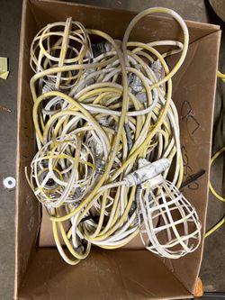 Construction String Lights with Cage Guards