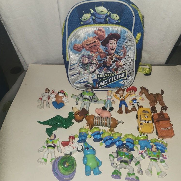 25 Imaginext Toystory Action Figure With Backpack Woody Buzz Potato Head Aliens Boopeep