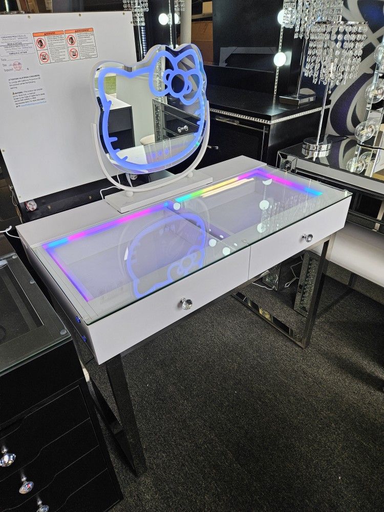 Brand New Vanity 2 Drawers With Hello Kitti Mirror RGB $549