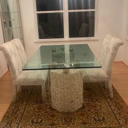 Postmodern Mactan Table With Glass Top 1980th