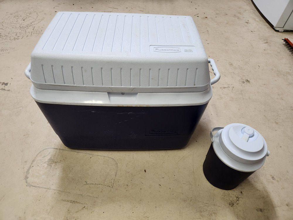 Large Rubber Made Cooler With Water Cooler...comes With Free Smaller Cooler