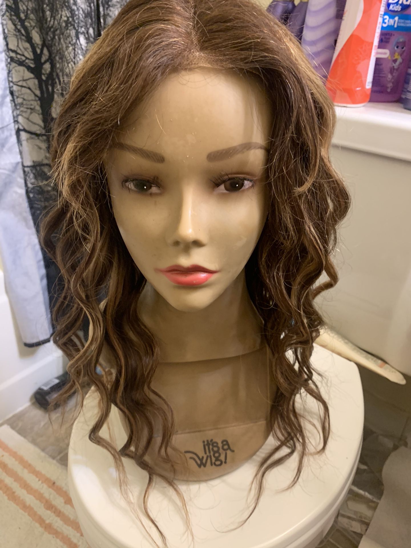 24” Brown Highlight Wig Front Lace