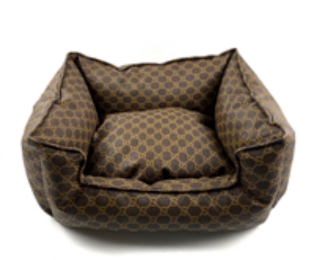 New Designer Leather Large Dog Bed With Removable Cushion Retails For $130