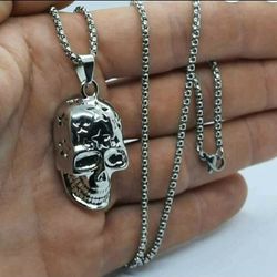 New Gothic Skull Pendant Necklace stars style with Chain