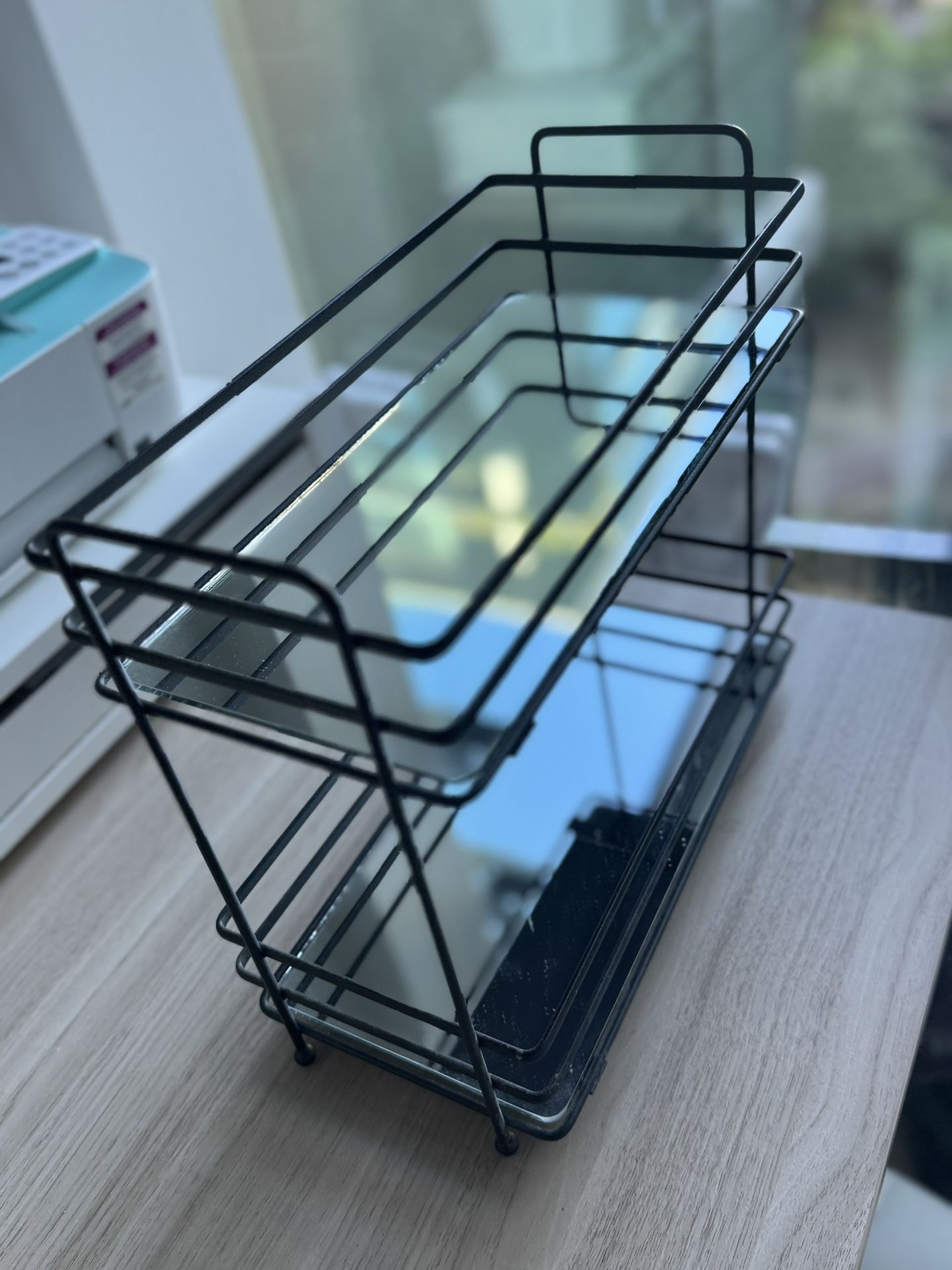 Black Metal + Mirror Shelf