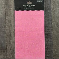 New Pink Glitter Alphabet Letter Scrapbook Stickers