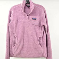 Patagonia Women's Synchilla Snap T Pink Lavender 1/4 Button Pullover Fleece Size M