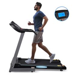 2.5 HP Folding Treadmill with 12 Levels Auto Incline 8.5 mph Speed 15 Preset Program