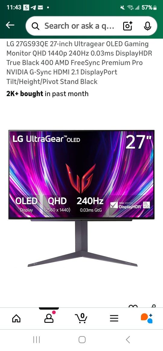 LG 27GS93QE 27-inch Ultragear OLED Gaming