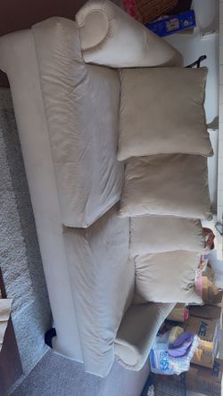 Beautiful beige suede 2-piece sofa set!