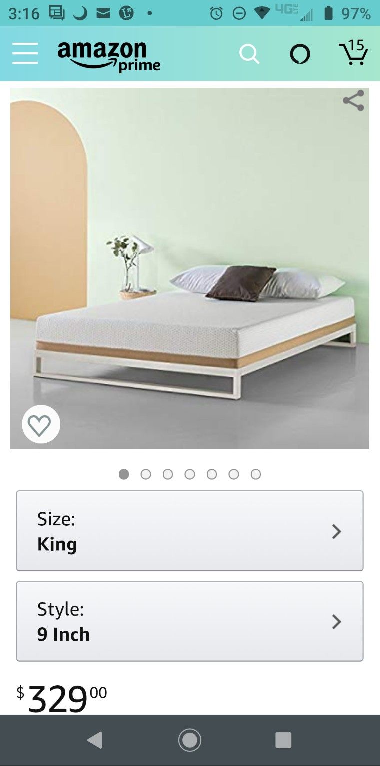 Zinus 9" King memory foam mattress