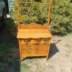 Antique Wood  Dry  Sink  Dresser 