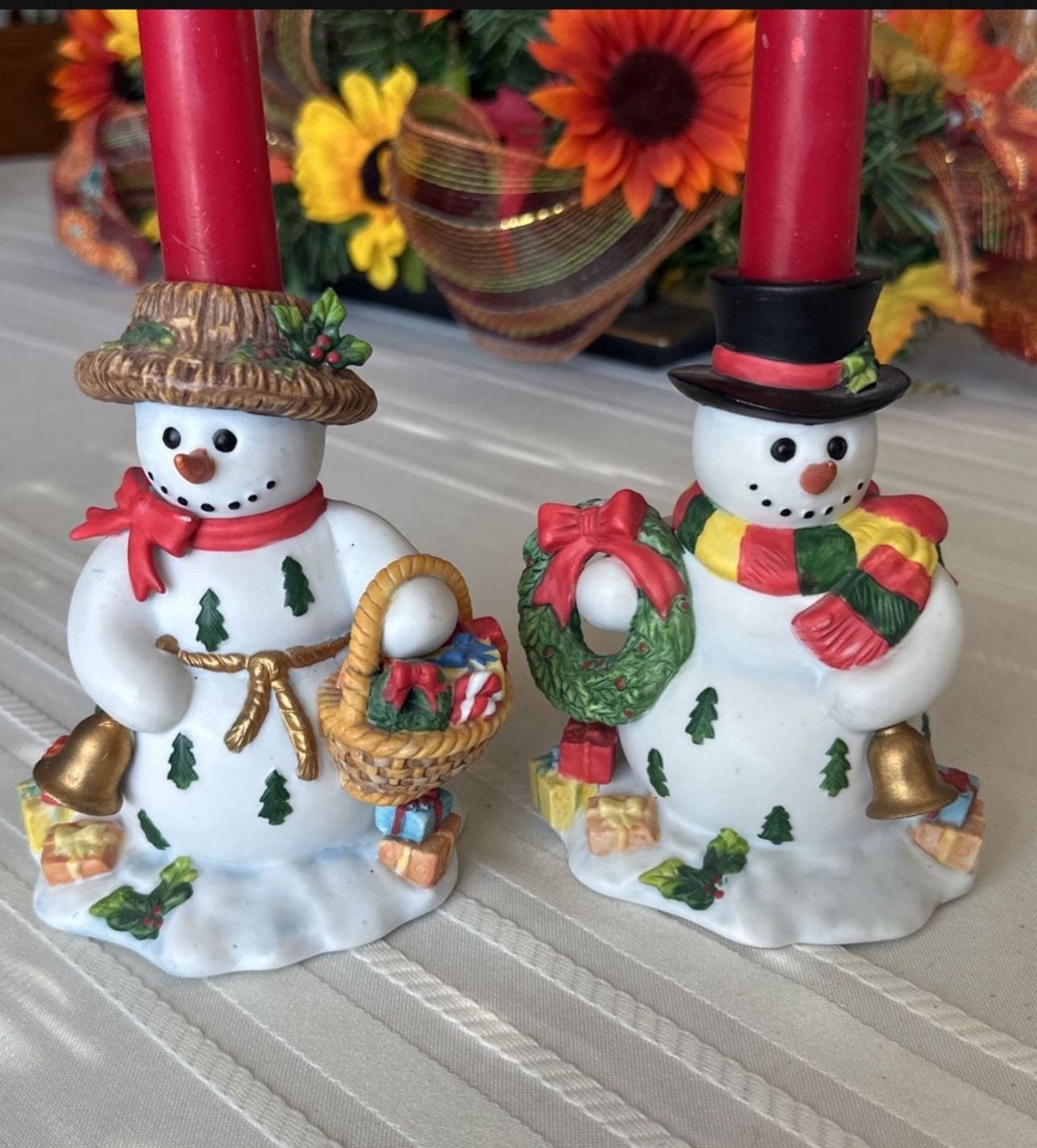 Party Lite Snowman Candle Holders