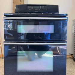 Double Oven Black And Stainless Steel Gas/electric