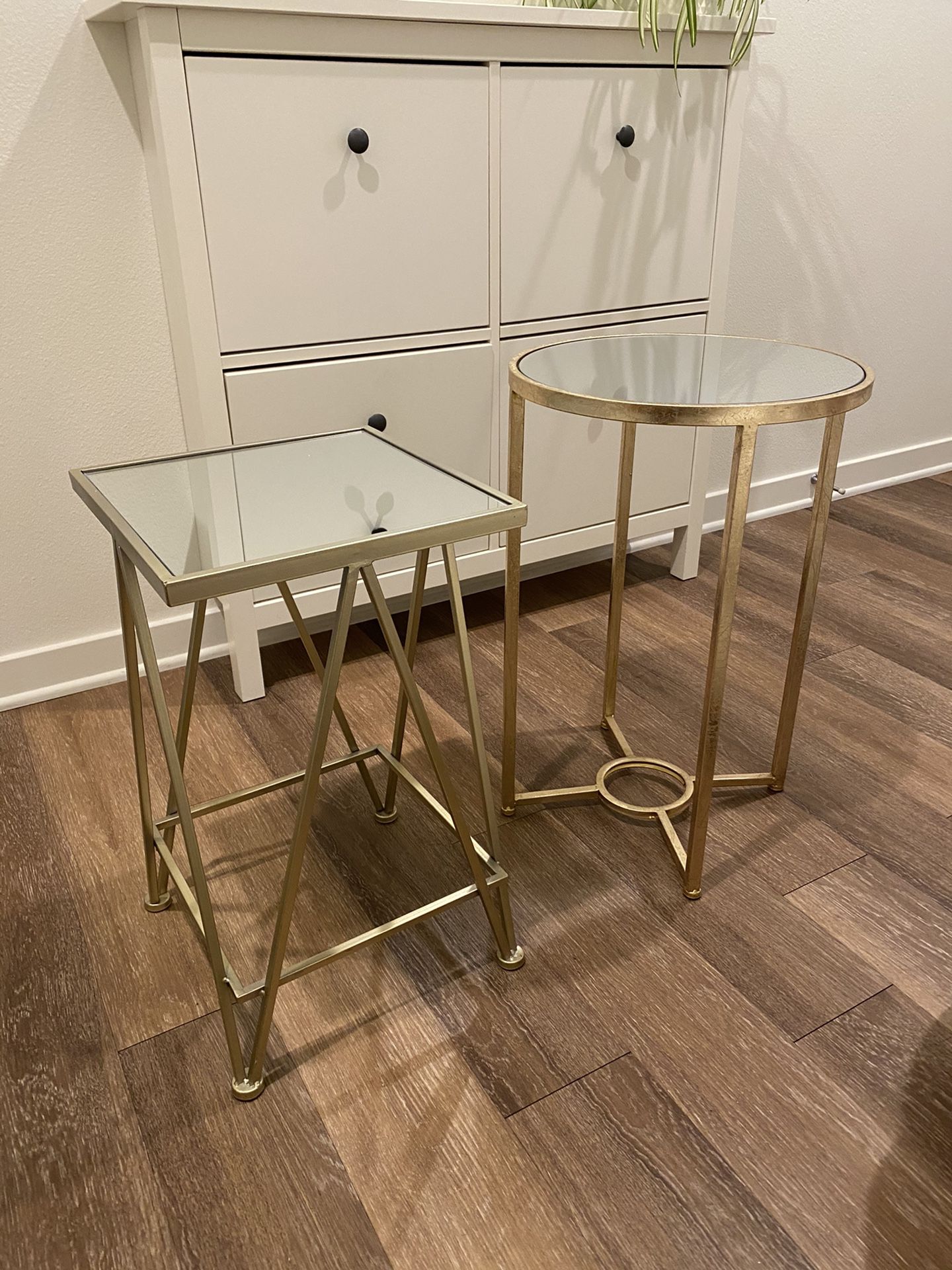 BEAUTIFUL Gold and brassy-gold END TABLES