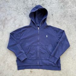 Polo Ralph Lauren Navy Blue Zip Up Hoodie Size: Large Womens