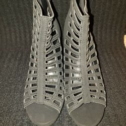 Black Wedged Heels Size 5